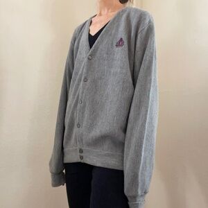 Vintage Izod grey cardigan V-neck sweater